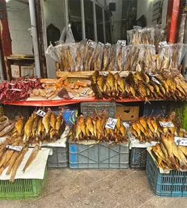 راسته ماهی فروشان بازار بزرگ رشت