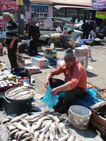 ماهی فروشان شنبه بازار انزلی